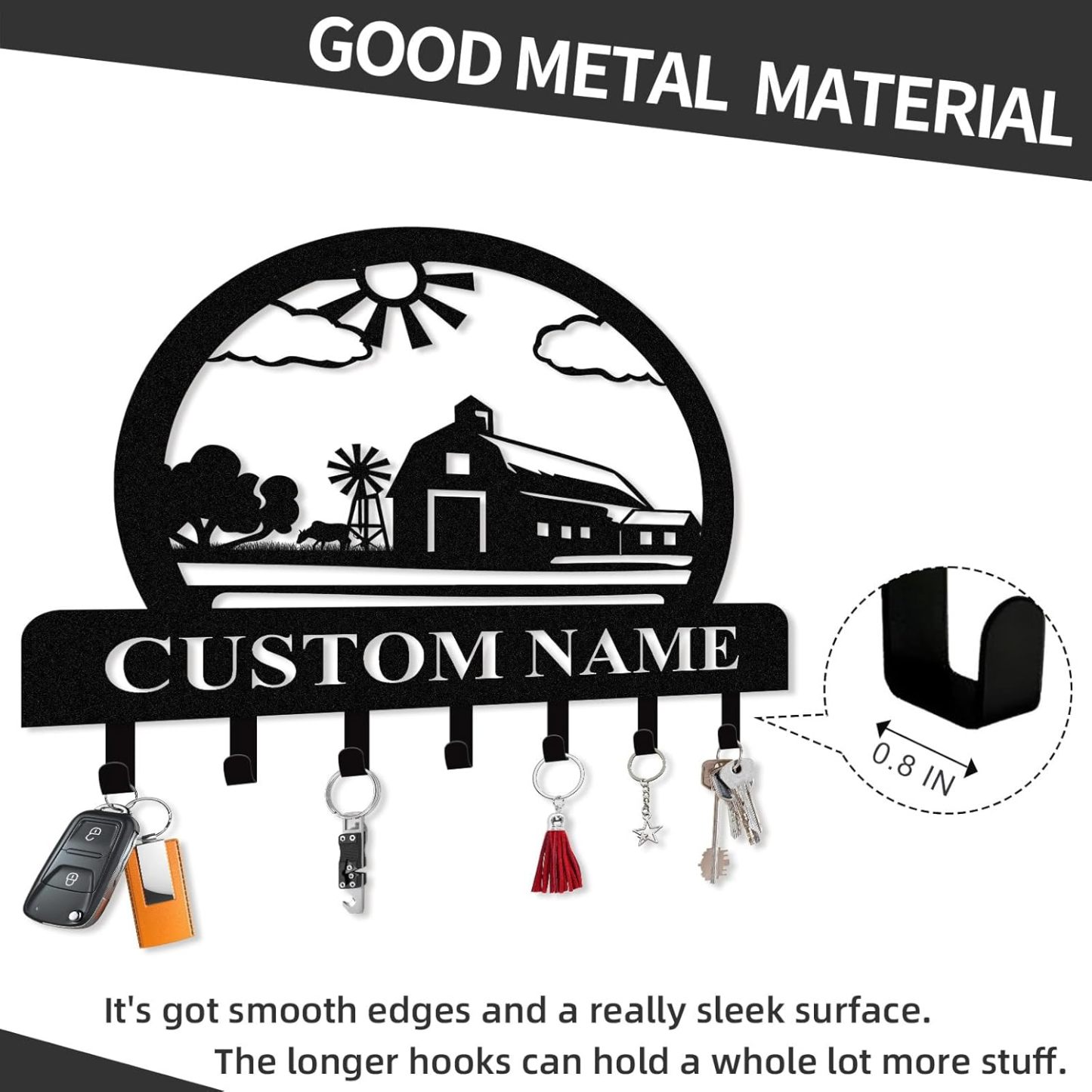 Personalized Key Holder for Wall, Custom Camping Wall Key Hooks with Name-MetalsignX