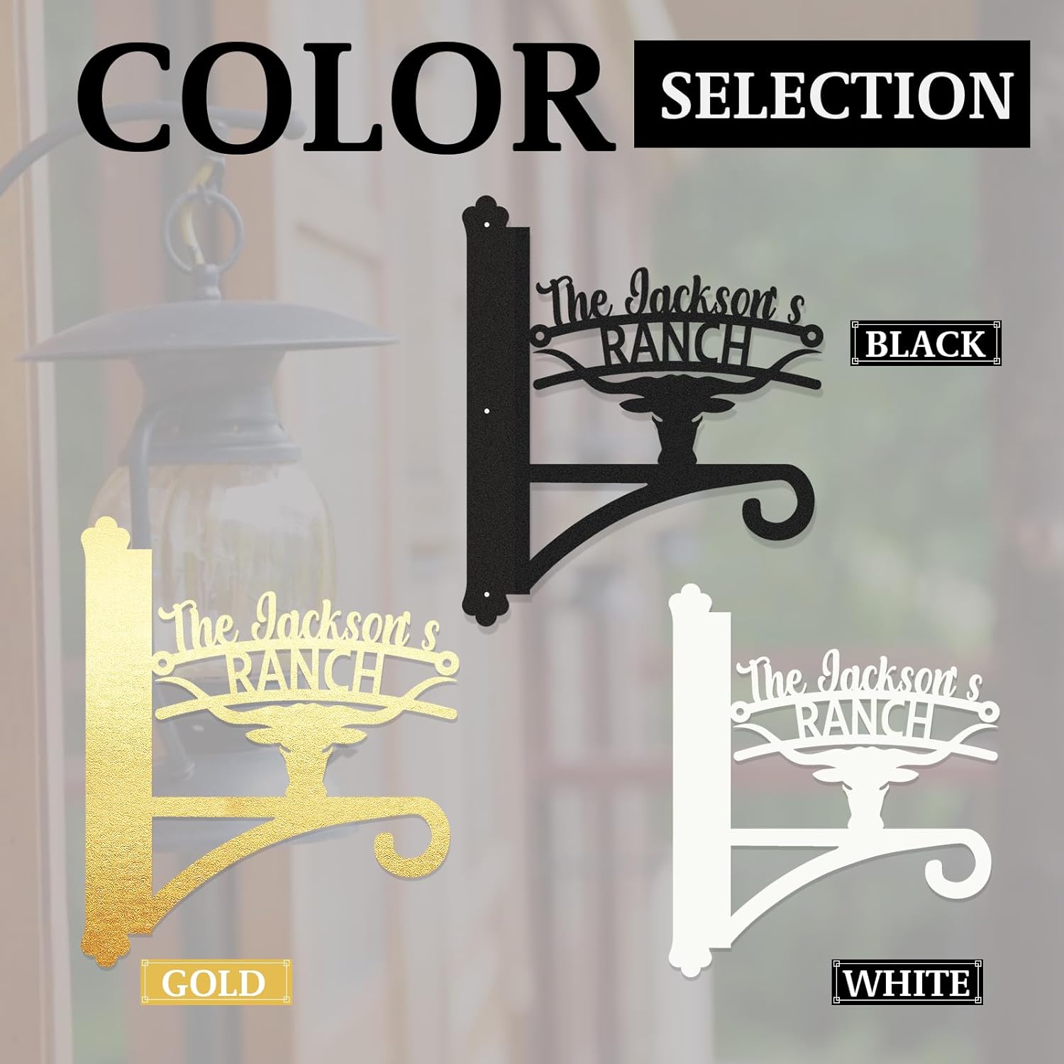 Personalized Iron Hanging Plant Bracket, Customizable Decorative Wall Plant Hanger Indoor Outdoor, Custom Name Bird Feeder Hook, Anti Rust Metal Hook for Wind Chimes Lantern