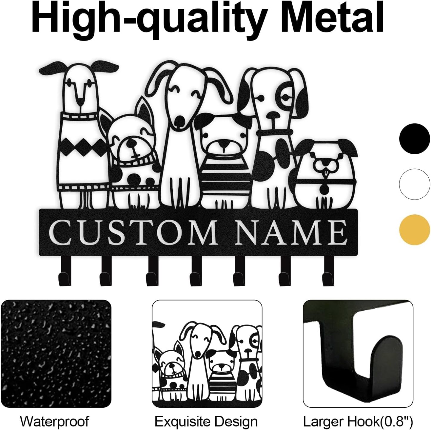 Custom Metal Key Rack for Pet Lovers, Dog Pack Key Holder-MetalsignX