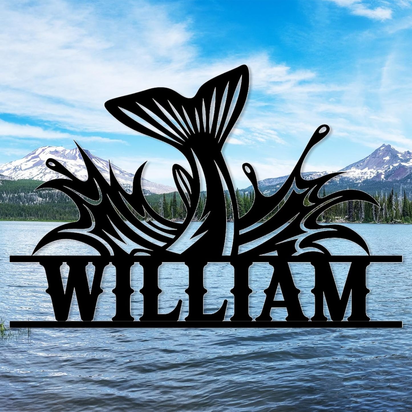 Personalized Largemouth Bass Metal Sign, Custom Fishing Last Name Sign for Home, Fish Family Signs Wall Decor-MetalsignX