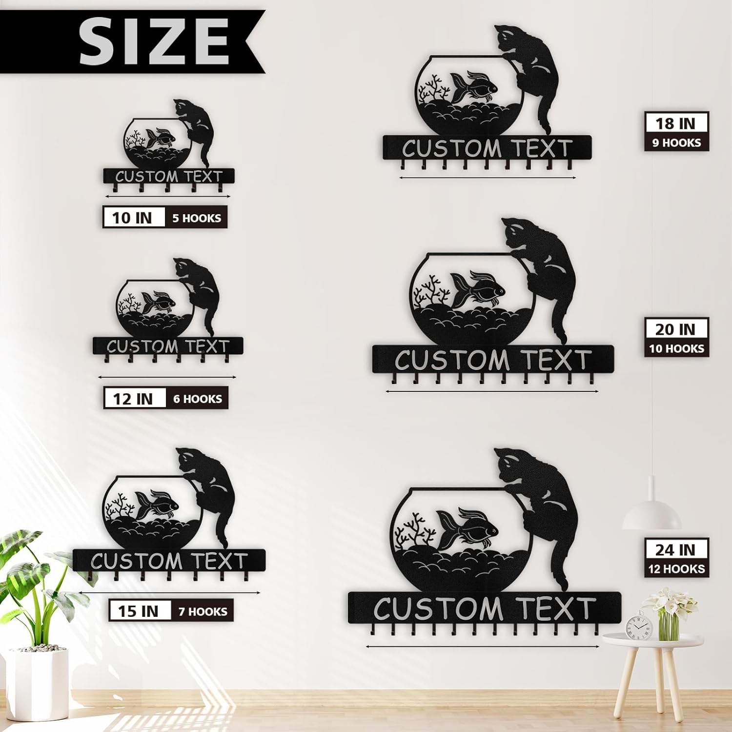 Custom Dog Leash Holder for Wall, Custom Metal Key Holder Wall Mount-MetalsignX