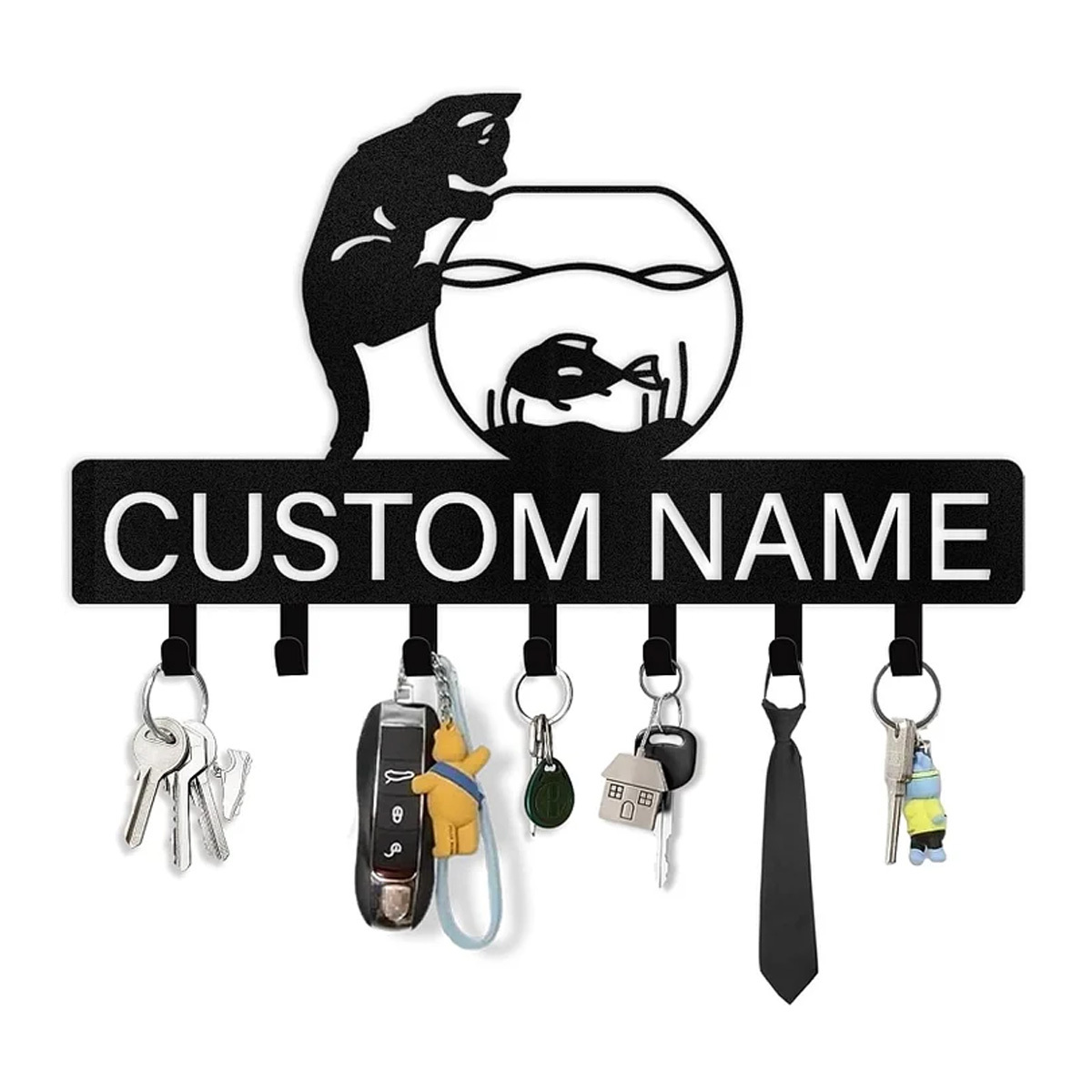 Personalized Dog Metal Key Holder for Wall, Pet Cat Key Holder Wall Mount-MetalsignX