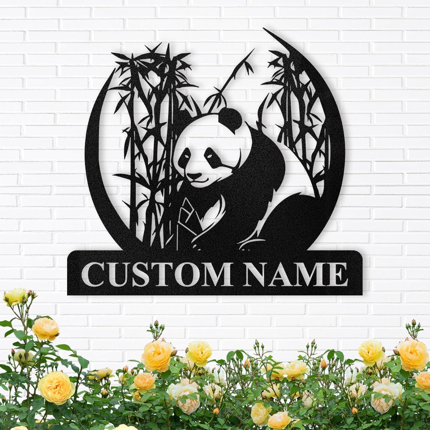 Personalized Panda Metal Sign , Cute Wildlife Décor for Nursery & Garden-MetalsignX