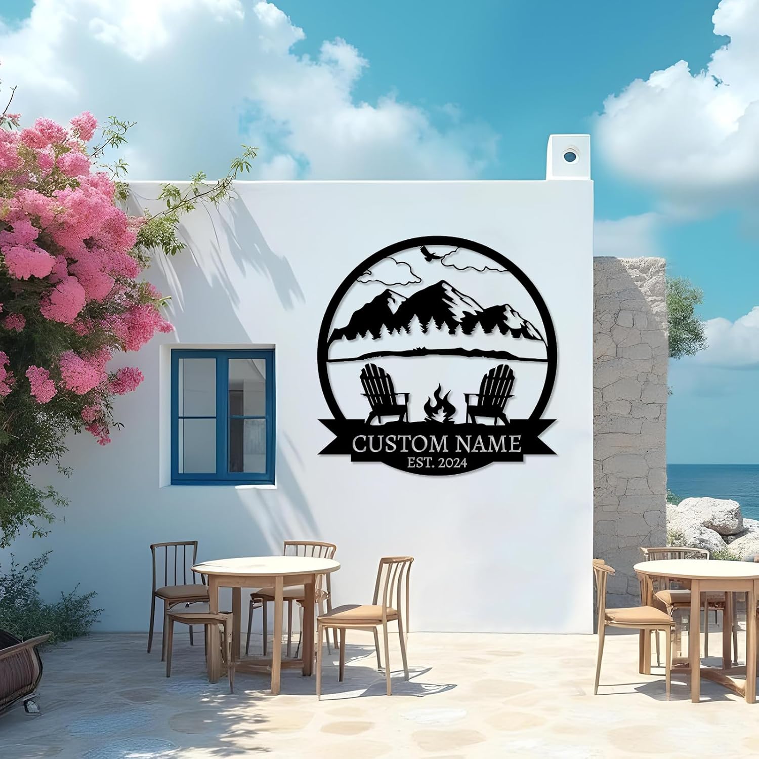 Personalized Campfire Metal Sign , Rustic Outdoor Wall Decor for Campgrounds-MetalsignX