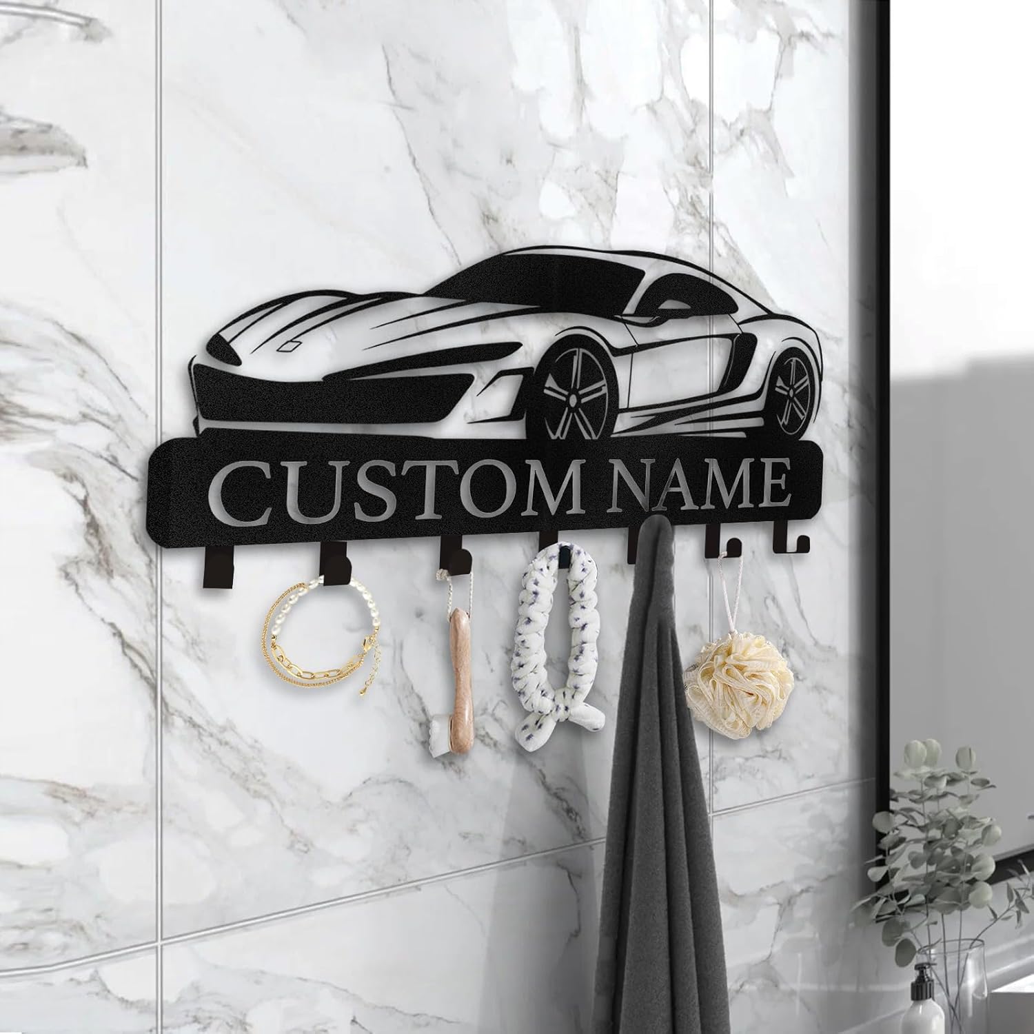 Personalized Car Design Key Hanger, Custom Key Rack Wall Mount with Hooks-MetalsignX
