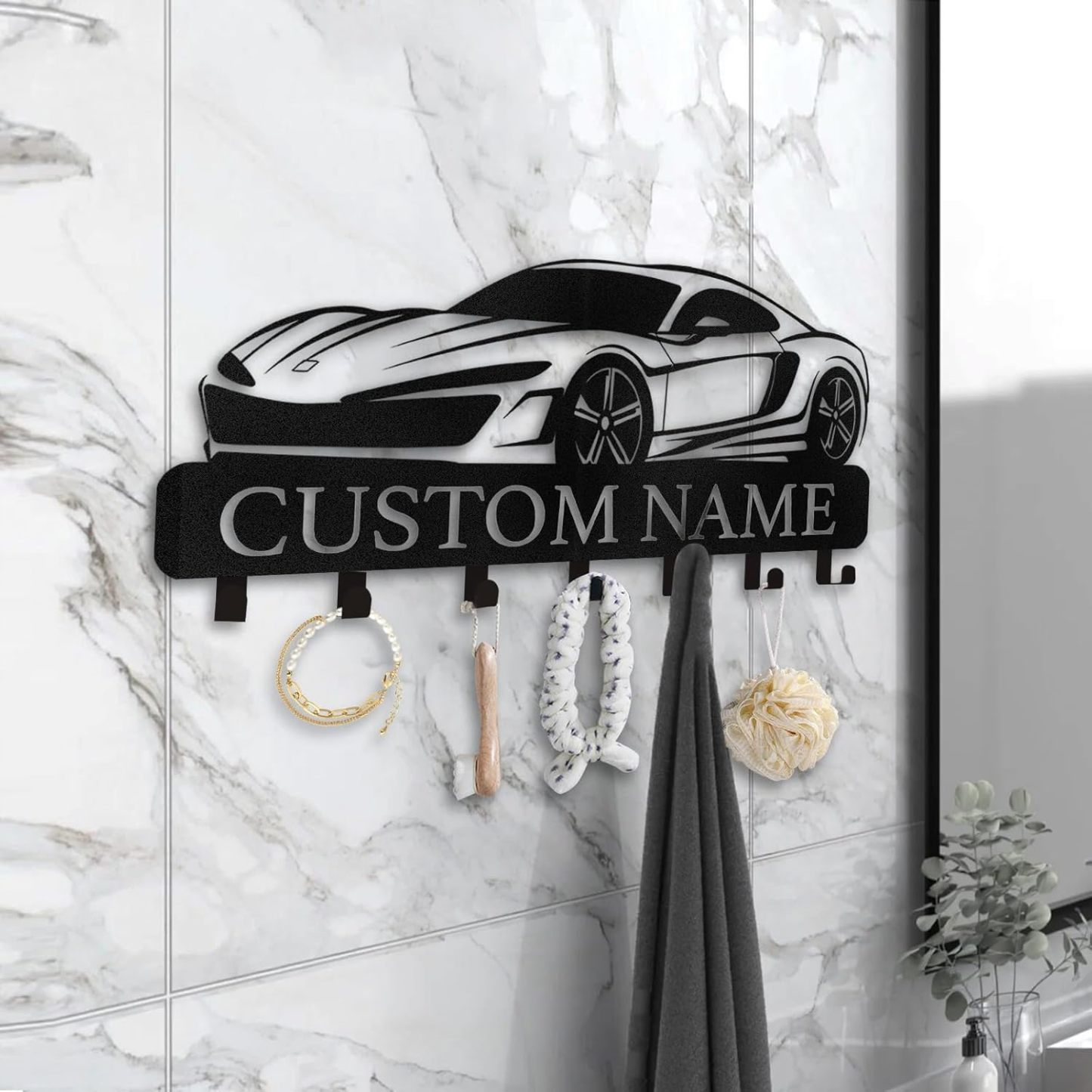 Personalized Car Design Key Hanger, Custom Key Rack Wall Mount with Hooks-MetalsignX