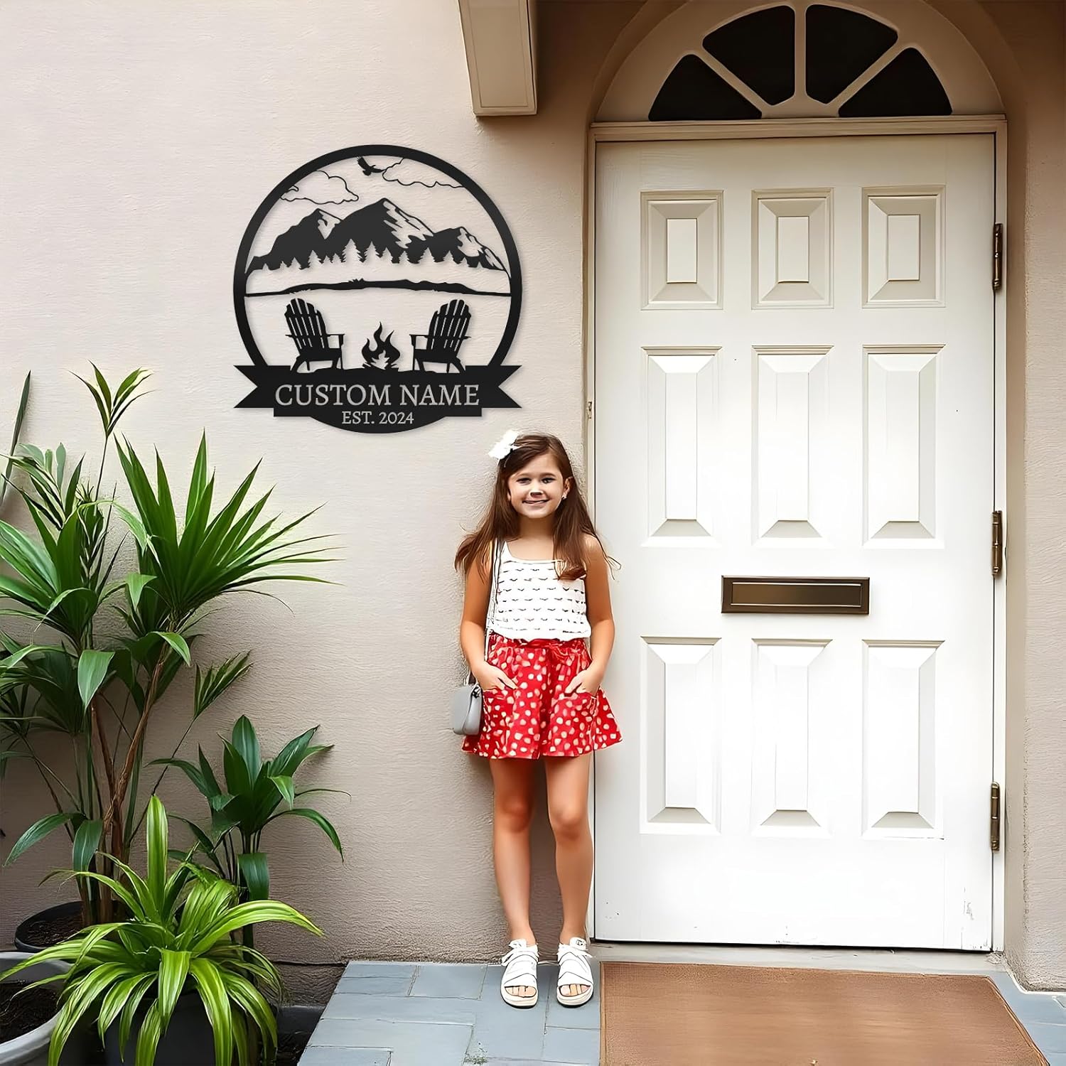 Personalized Campfire Metal Sign , Rustic Outdoor Wall Decor for Campgrounds-MetalsignX