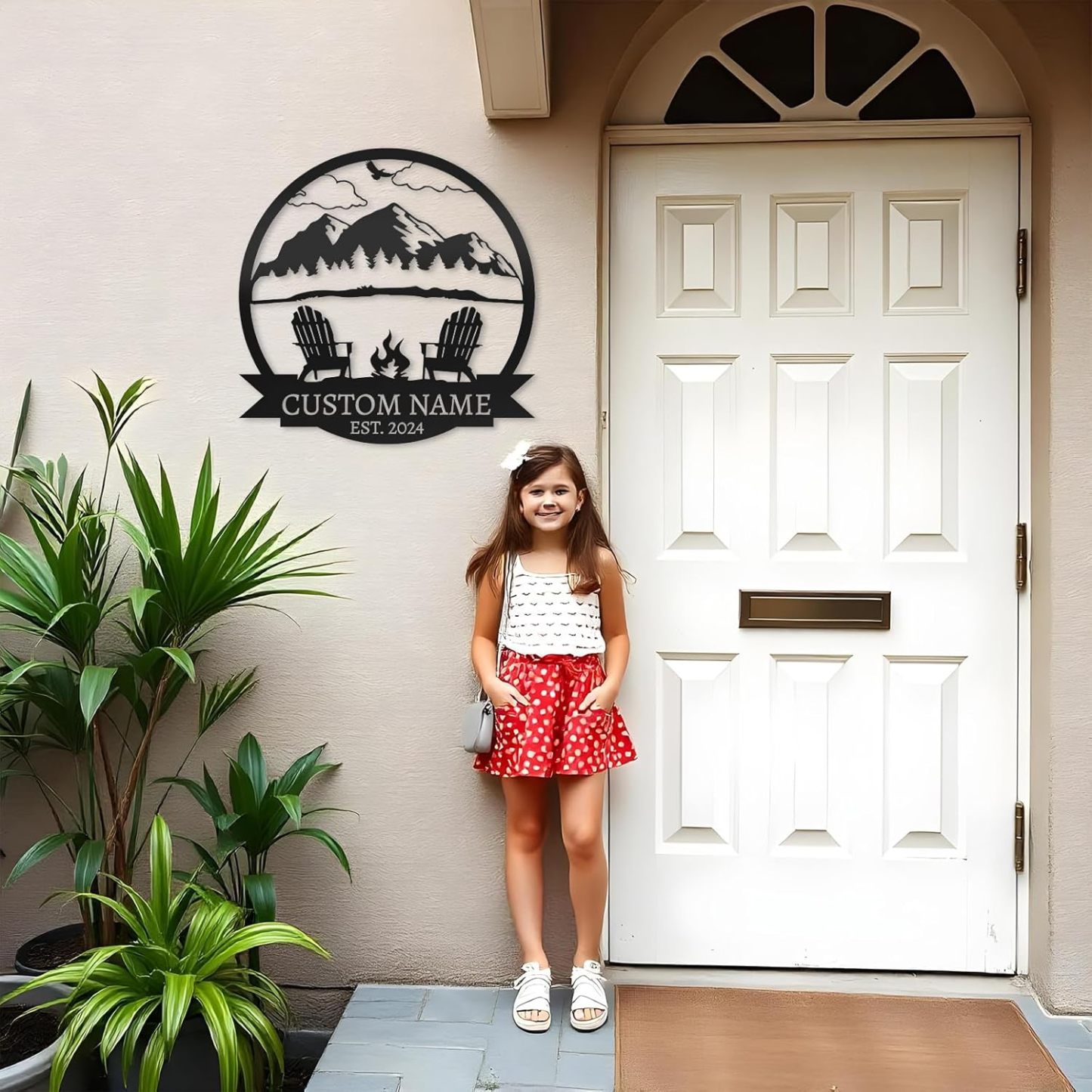 Personalized Campfire Metal Sign , Rustic Outdoor Wall Decor for Campgrounds-MetalsignX