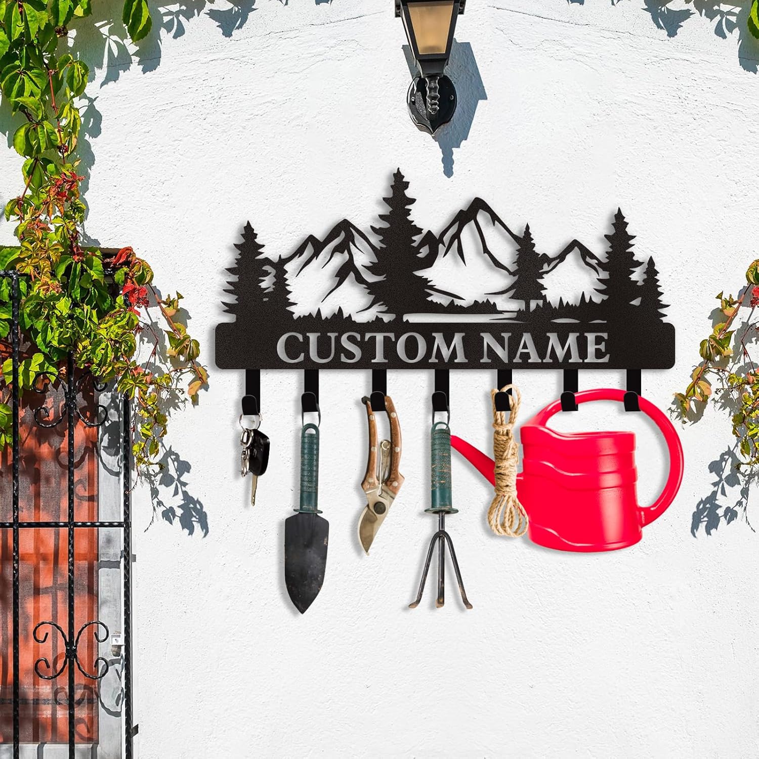 Personalized Key Holder for Wall, Custom Metal Deer Cabin Key Hooks with Name-MetalsignX