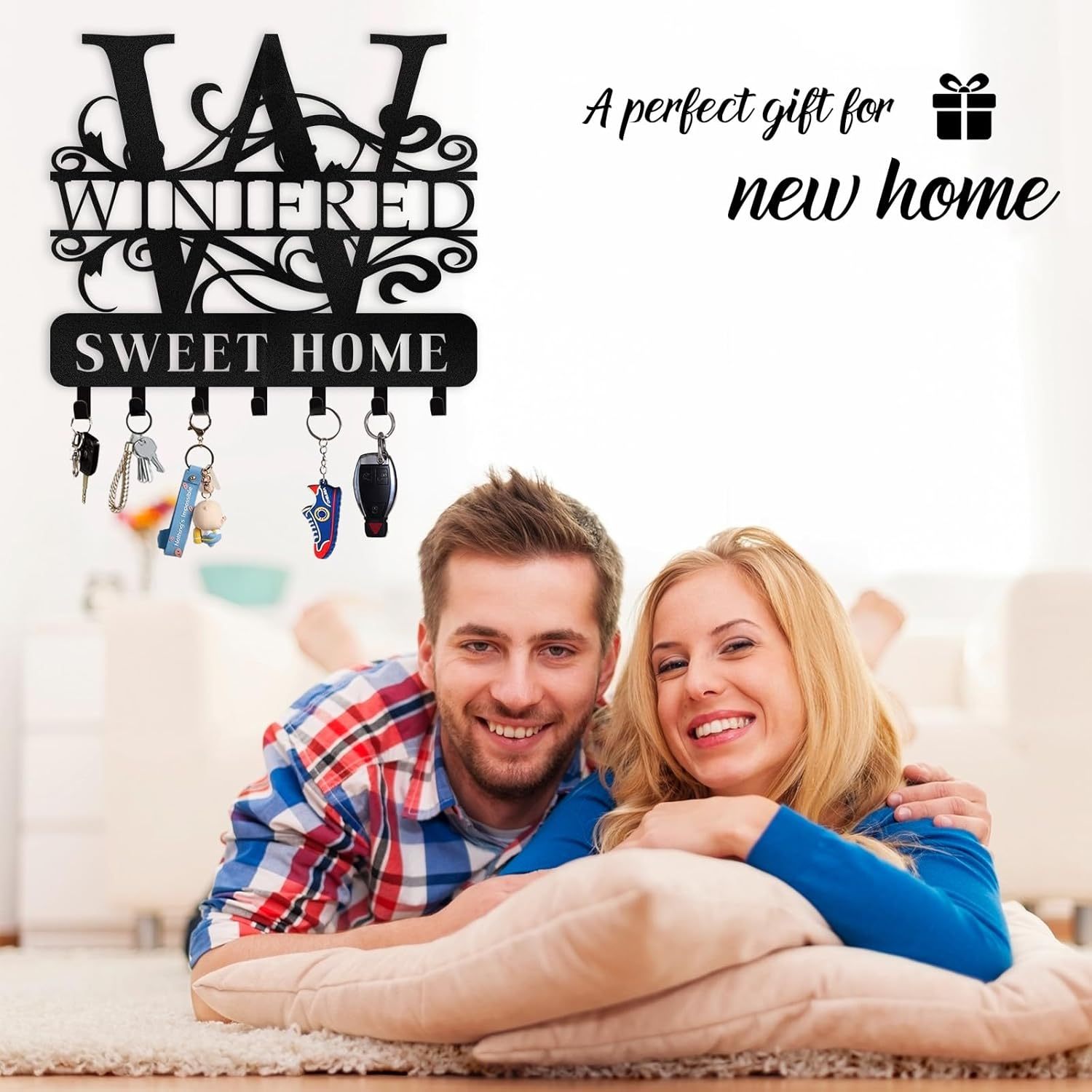 Personalized Key Holder for Wall, Custom Forest Deer Coat Rack Wall Hanging-MetalsignX