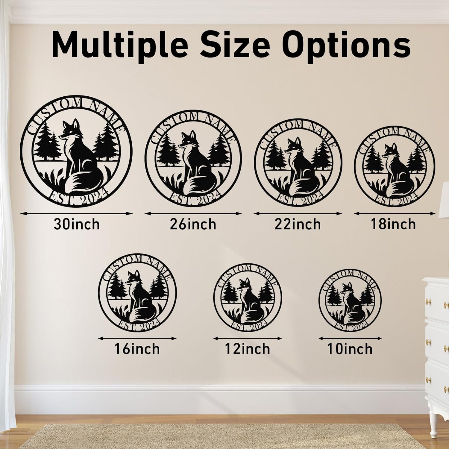 Custom Iron Animal Signs - Personalized Metal Wall Decor with Dragon, Bear, Fox & More-MetalsignX