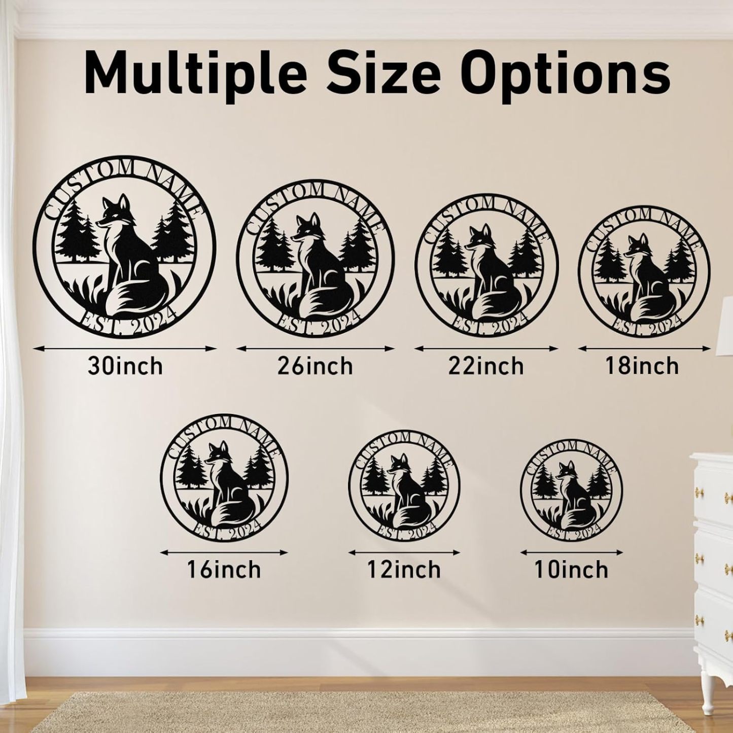 Custom Iron Animal Signs - Personalized Metal Wall Decor with Dragon, Bear, Fox & More-MetalsignX