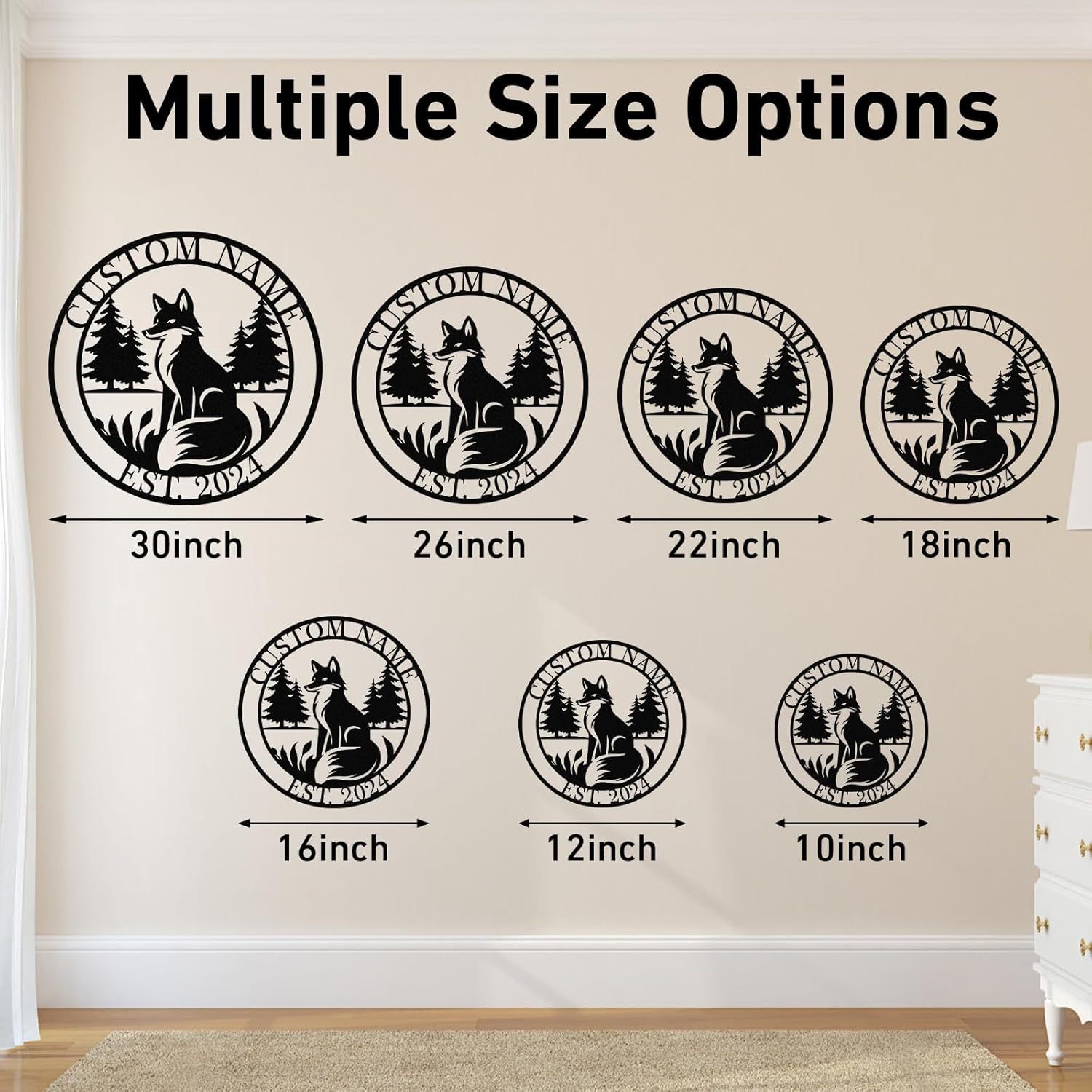 Custom Iron Animal Signs - Personalized Metal Wall Decor with Dragon, Bear, Fox & More-MetalsignX