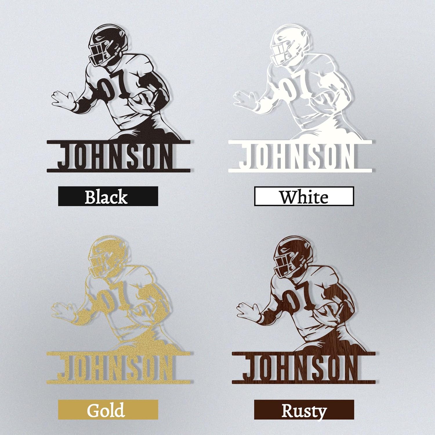 Custom Football Sign Metal Wall Art, American Football Player Hanging Sign Outdoor Metal-MetalsignX