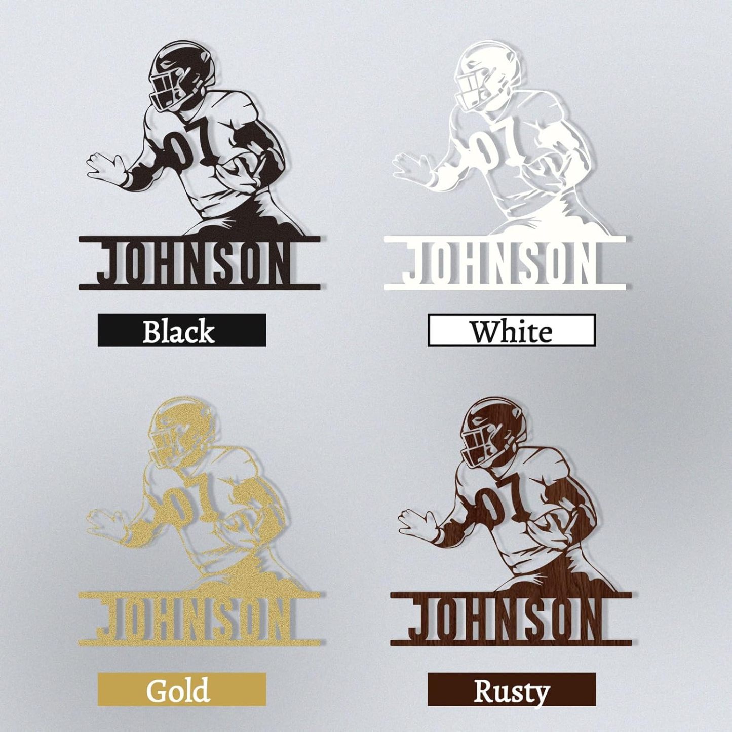 Custom Football Sign Metal Wall Art, American Football Player Hanging Sign Outdoor Metal-MetalsignX