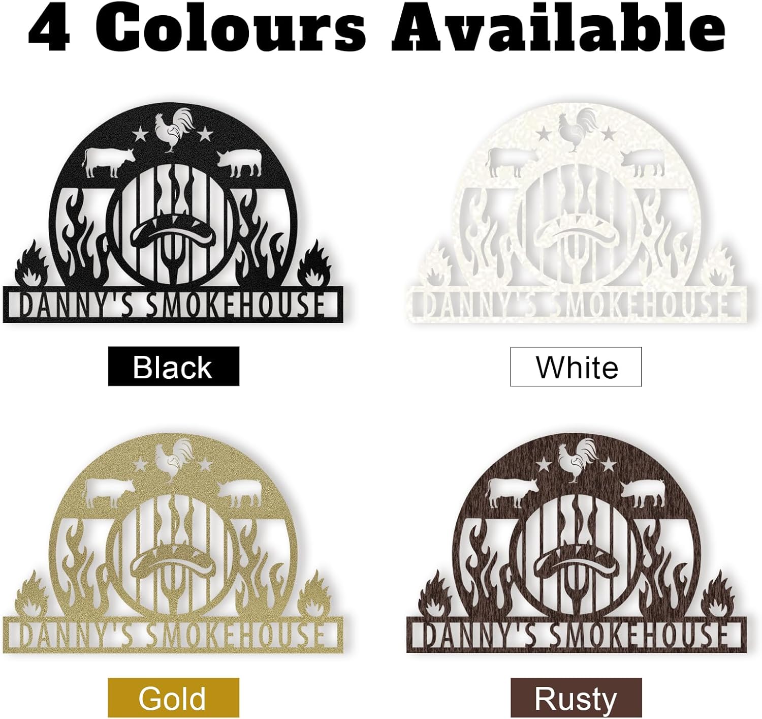 Personalized Kitchen Wall Plaque - Coffee, BBQ & Wine Metal Art for Food Lovers-MetalsignX