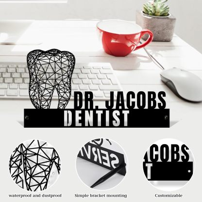  Custom Family Name Plate for Desk, Metal Sign Name Tags, Personalized Desk Accessories-MetalsignX