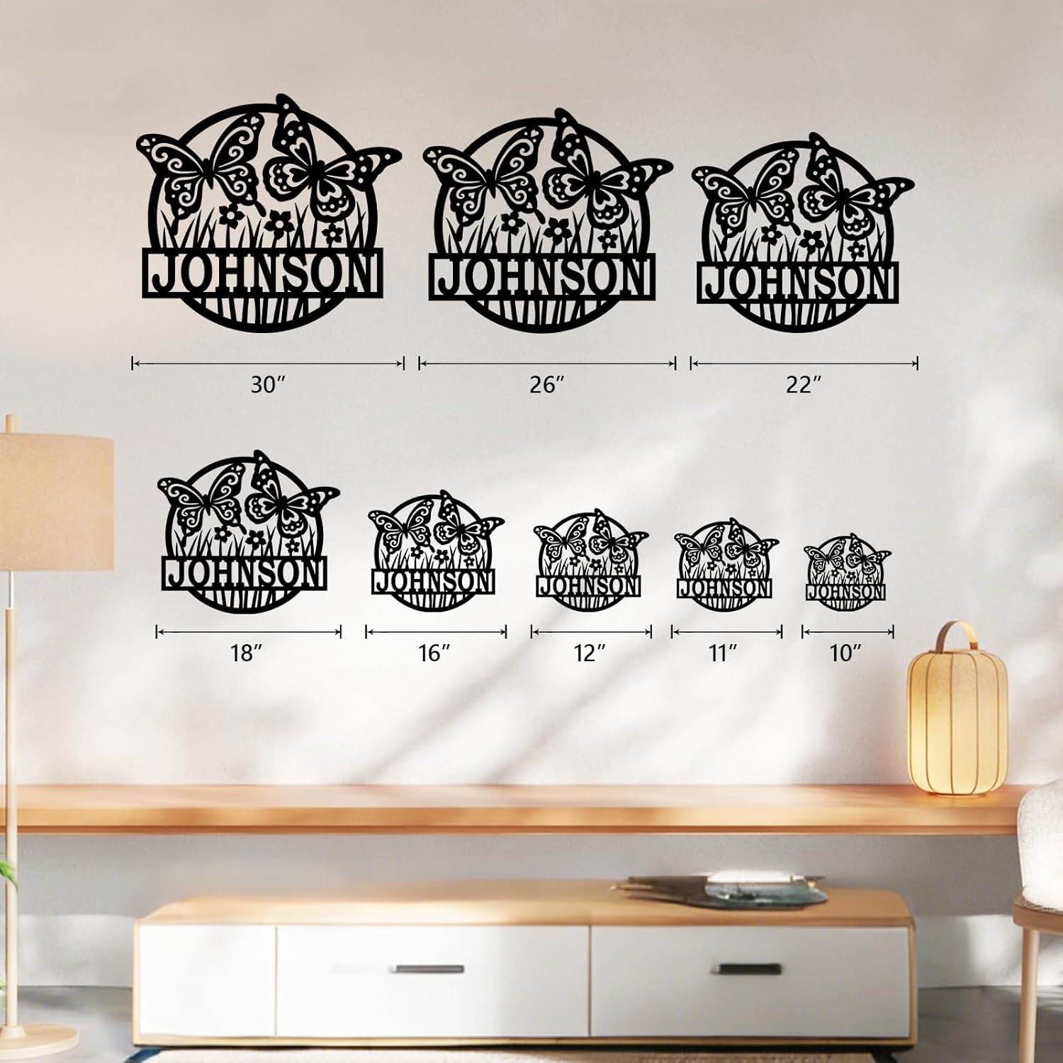 Custom Metal Sign, Personalized Butterfly Cabin Sign, Monogram Family Name Sign, Outdoor Wall Art, Bedroom Decor, Housewarming Gift-MetalsignX