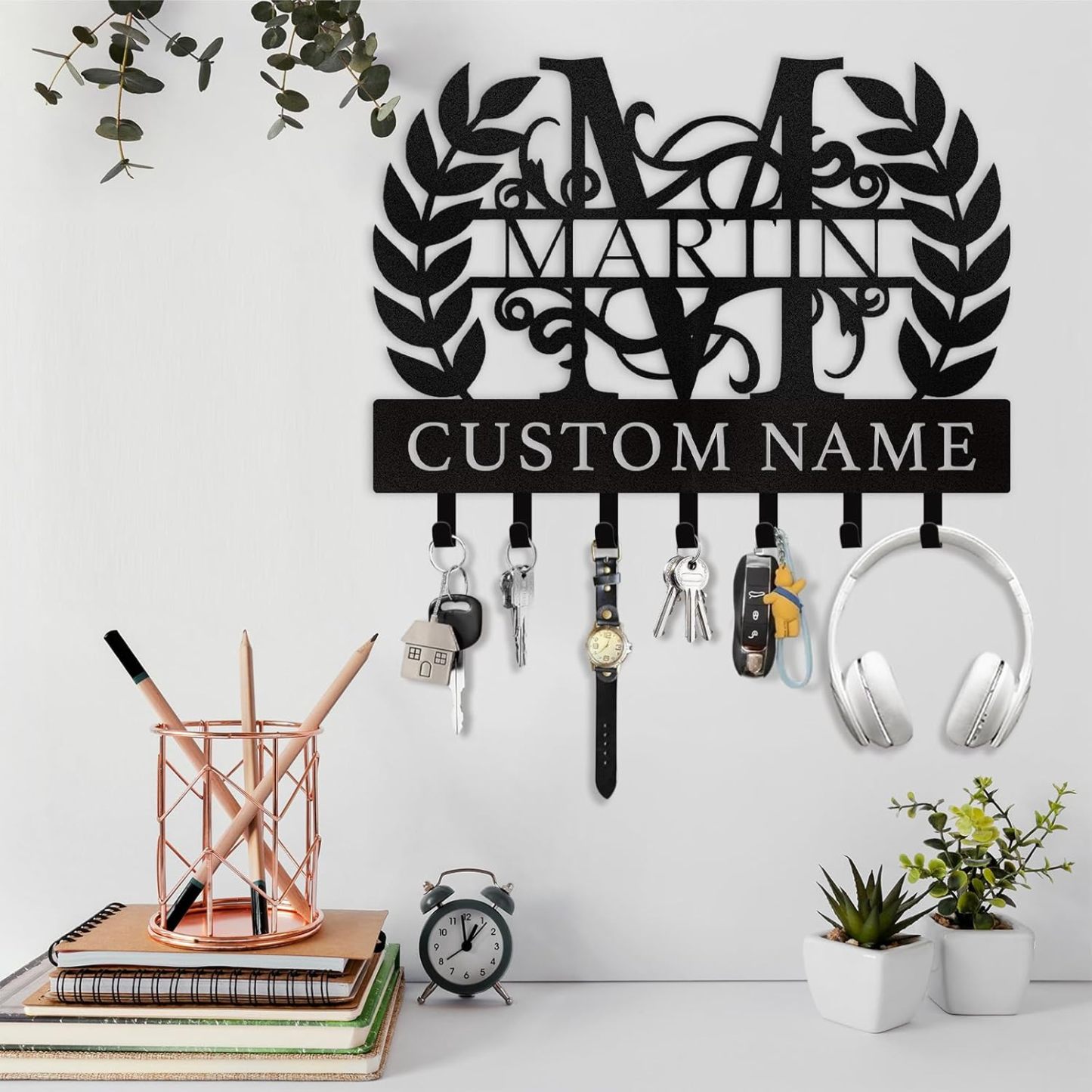 Personalized Key Holder on Wall, Custom Key Hanger Wall Mount with Name-MetalsignX