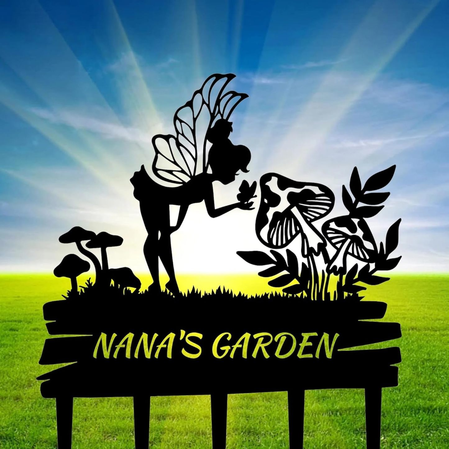 Handcrafted Fairy Garden Stake , Rustic Metal Sign for Magical Yard Spaces-MetalsignX