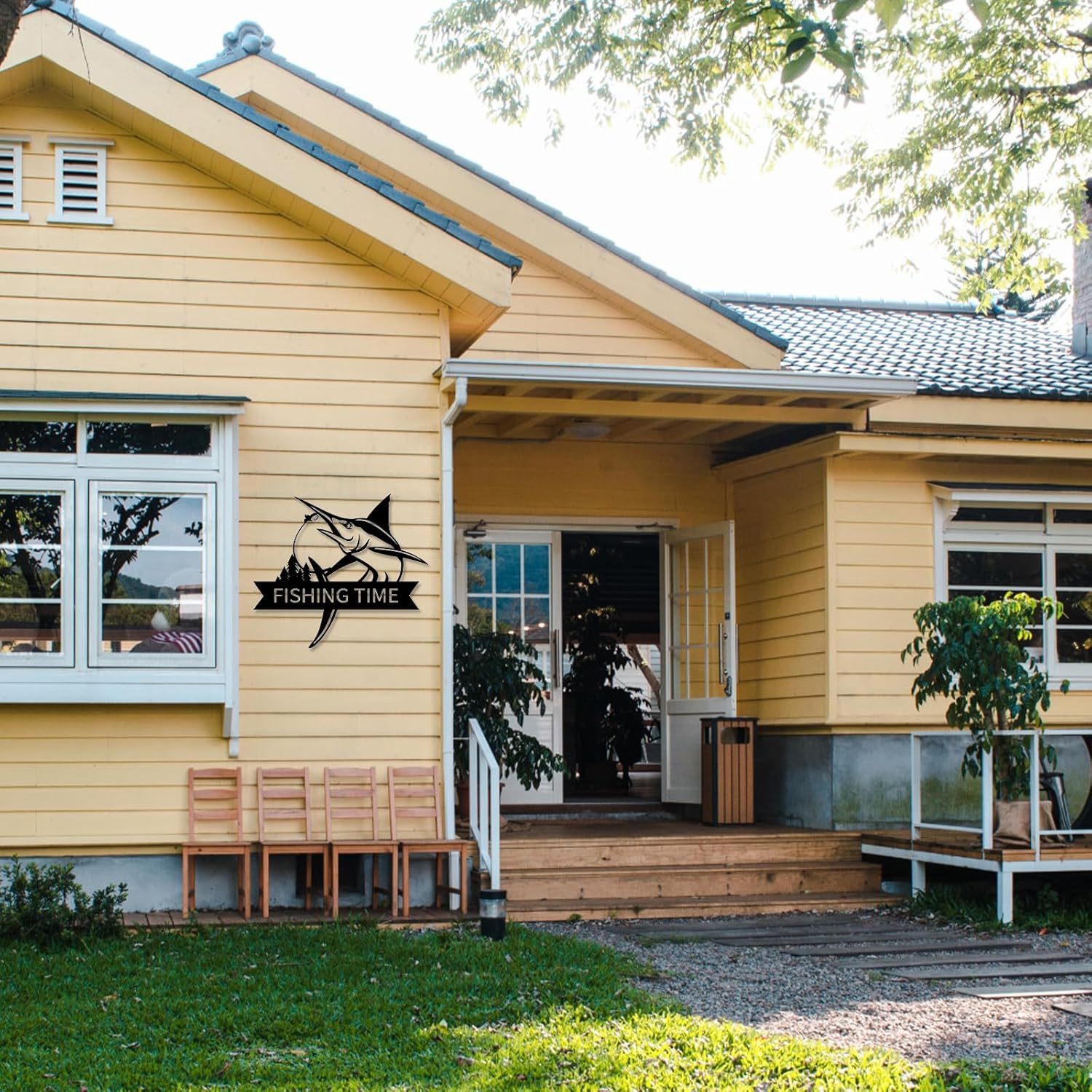 Personalized Largemouth Bass Metal Sign, Custom Fishing Last Name Sign for Home, Fish Family Signs Wall Decor-MetalsignX