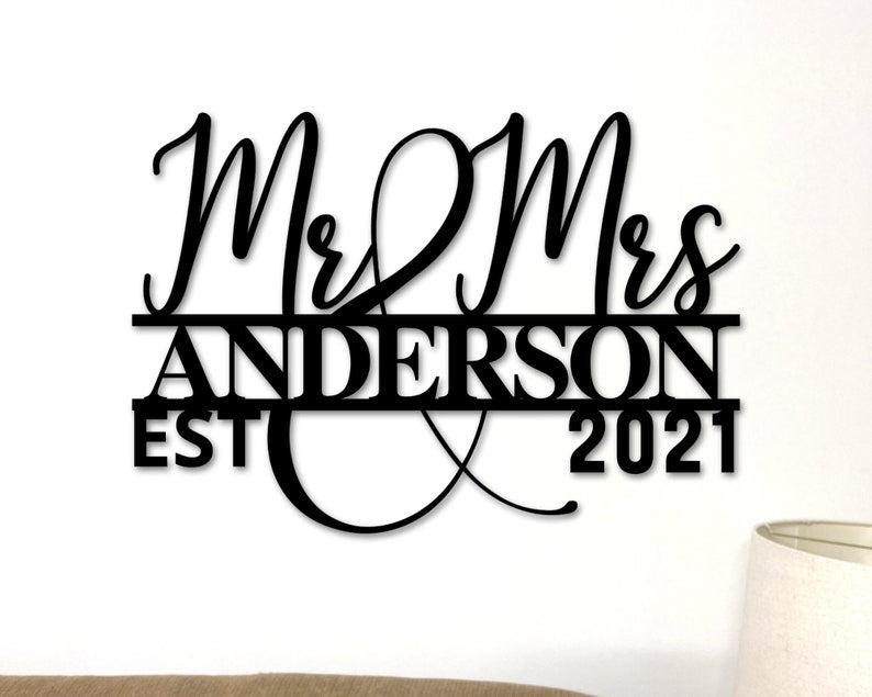 Personalized Wedding Gift Family Name Metal Sign For Anniversary Couple Gift-MetalsignX