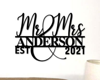 Personalized Wedding Gift Family Name Metal Sign For Anniversary Couple Gift-MetalsignX