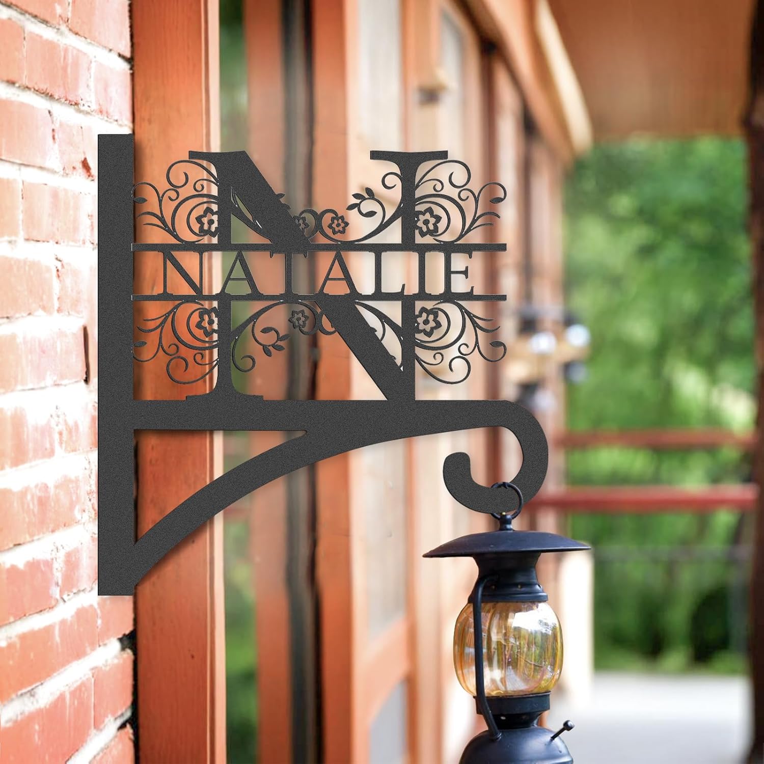 Custom Family Name Hanging Bracket Indoor and Outdoor, Personalized Initials Light Hangers Outdoor-MetalsignX