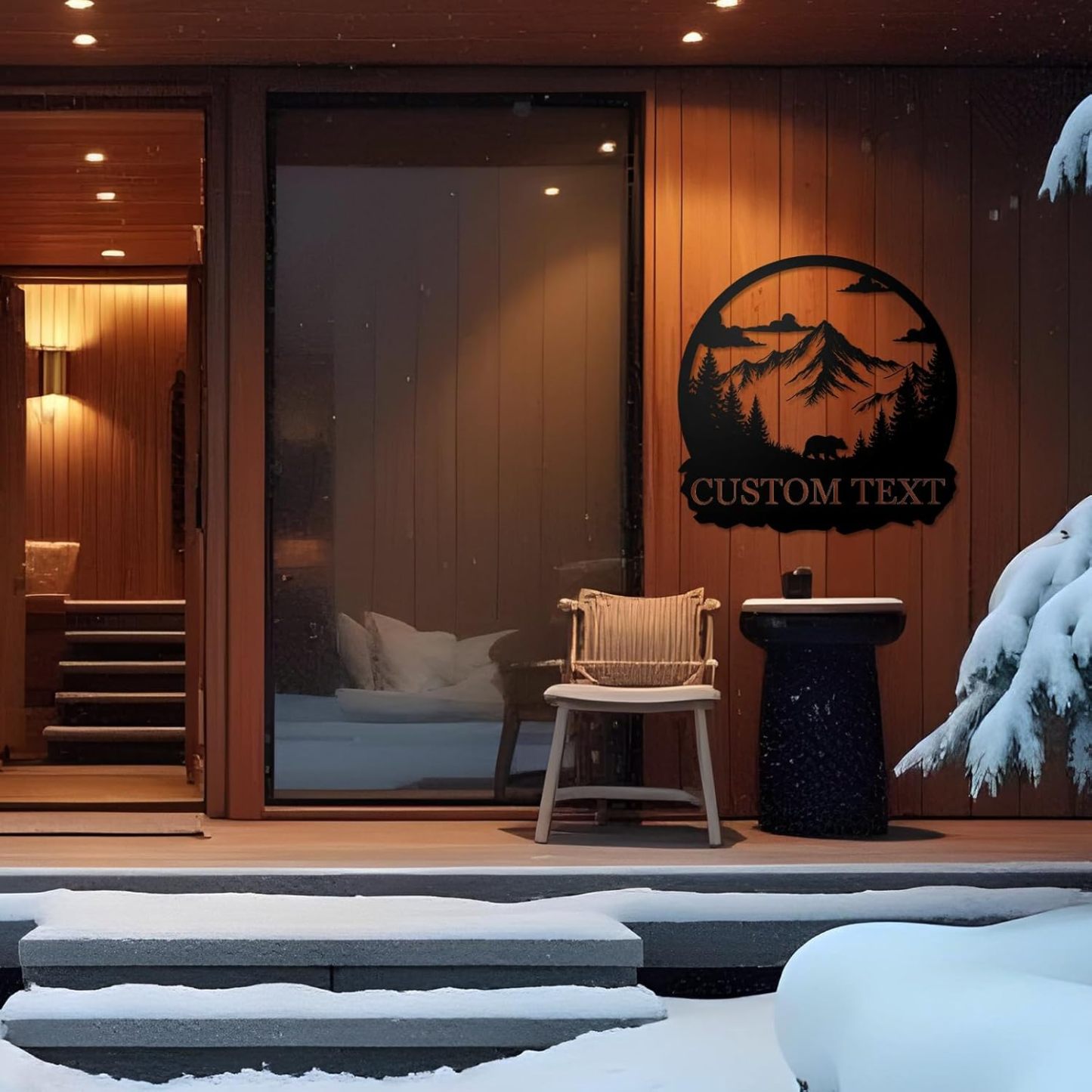 Personalized Metal Bear Sign, Custom Family Last Name Sign | Rustic Cabin and Outdoor Wall Decor-MetalsignX