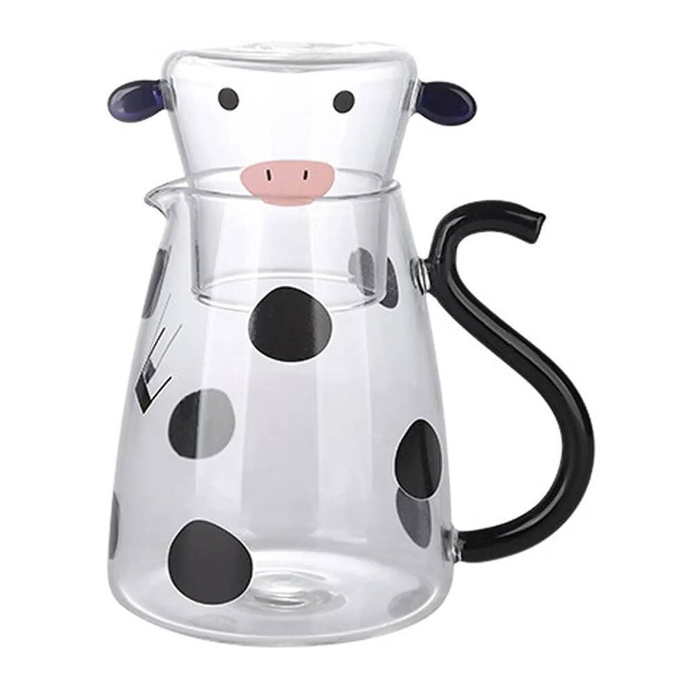 Cow Glass Pot Set (With Glass)