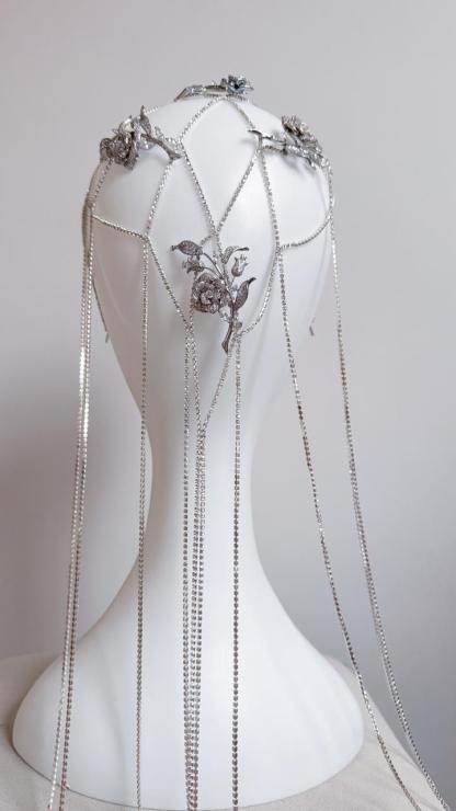 Manor Rose Bead Net Jewelry Veil