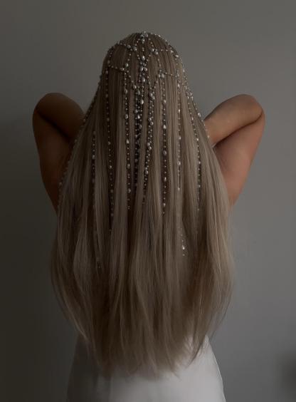 Pearl Rain Bead Net Jewelry Veil
