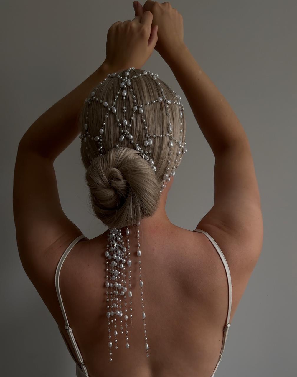 Pearl Rain Bead Net Jewelry Veil