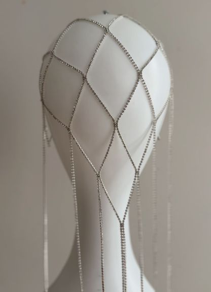 Waffle Bead Net Jewelry Veil