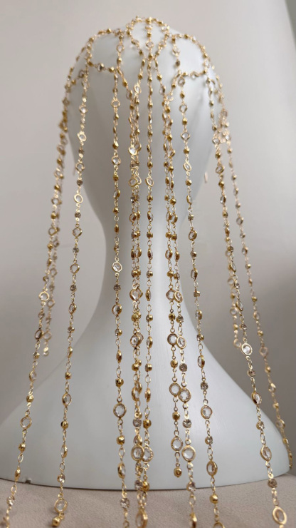 Mermaid Aureate Glittering Jeweled Tassel Veil