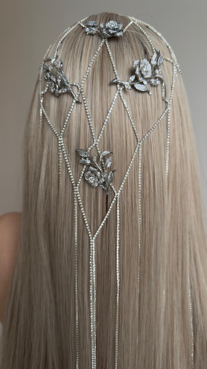 Manor Rose Bead Net Jewelry Veil