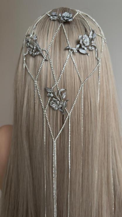 Manor Rose Bead Net Jewelry Veil