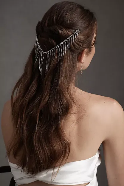 Fishtail Fringe Headband Veil