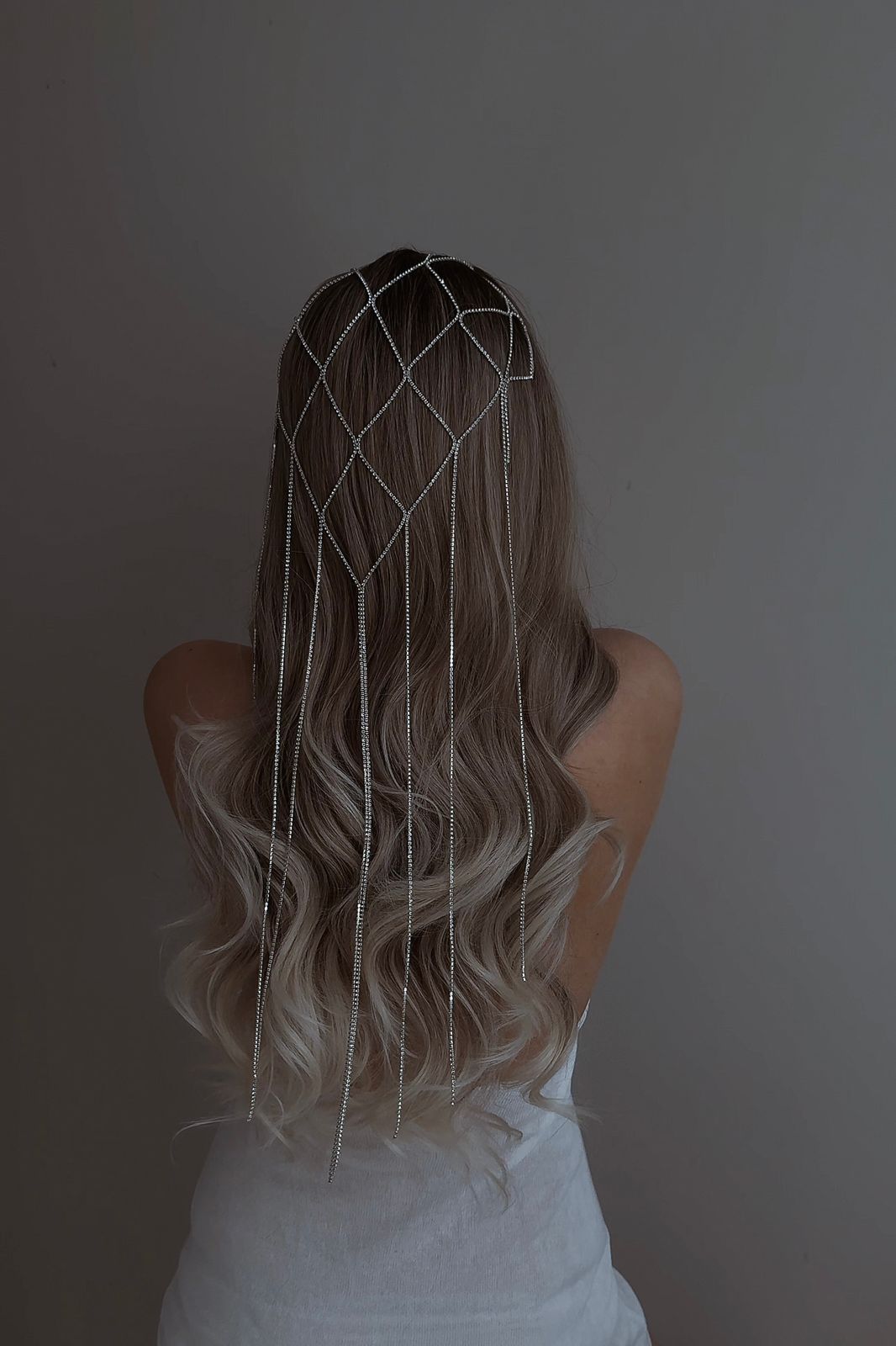 Waffle Bead Net Jewelry Veil