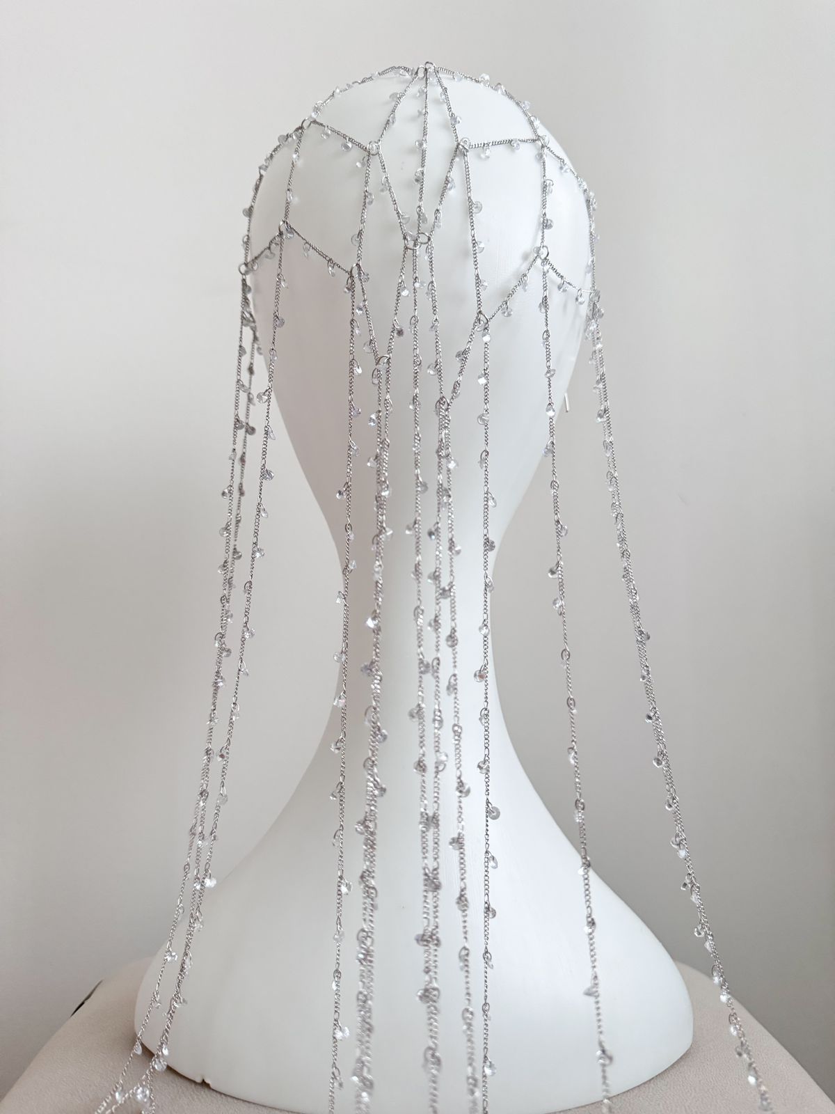 Dream Raindrop Bead Net Tassel Veil