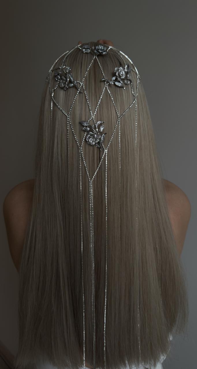 Manor Rose Bead Net Jewelry Veil