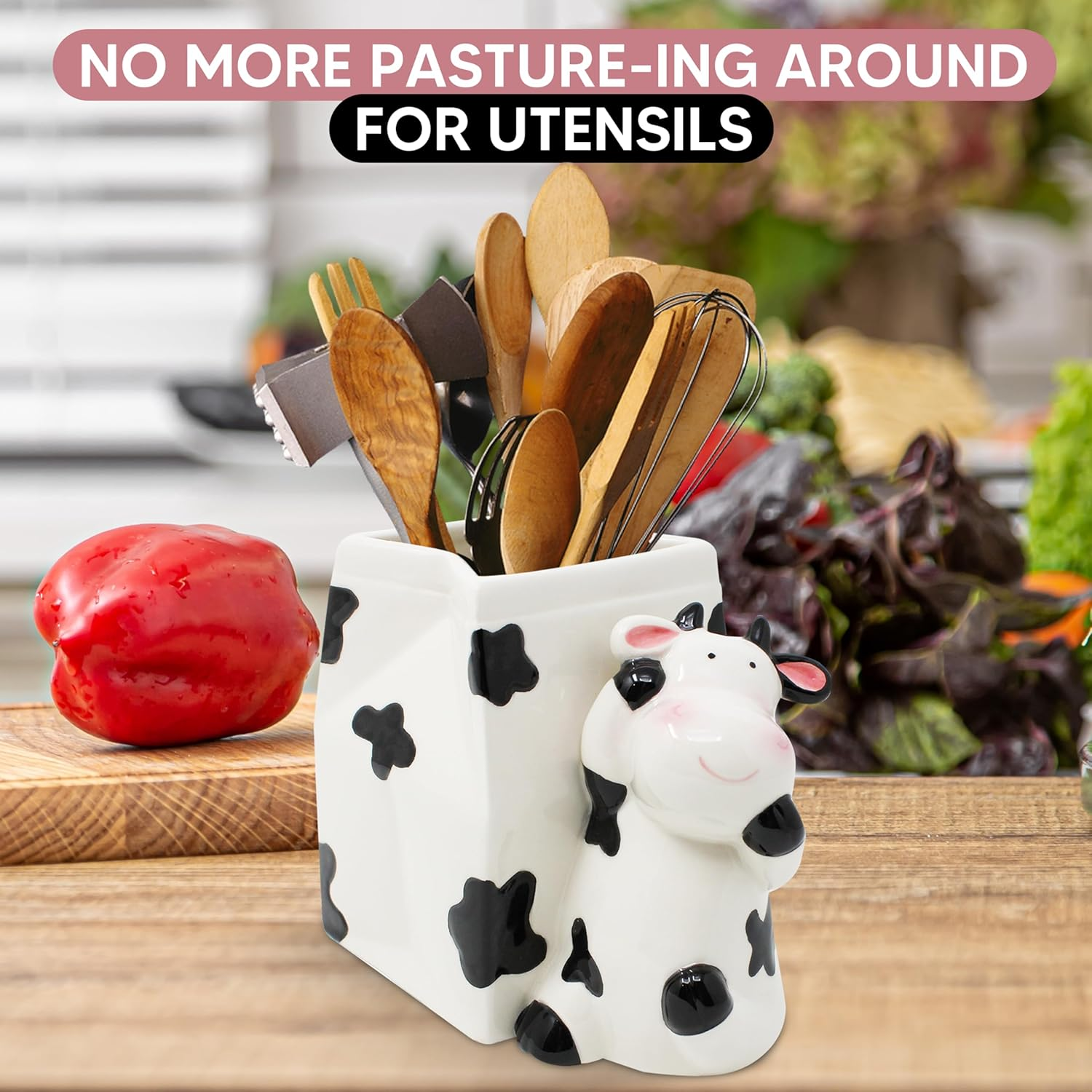Cow Shaped Ceramic Tableware Storage Tube