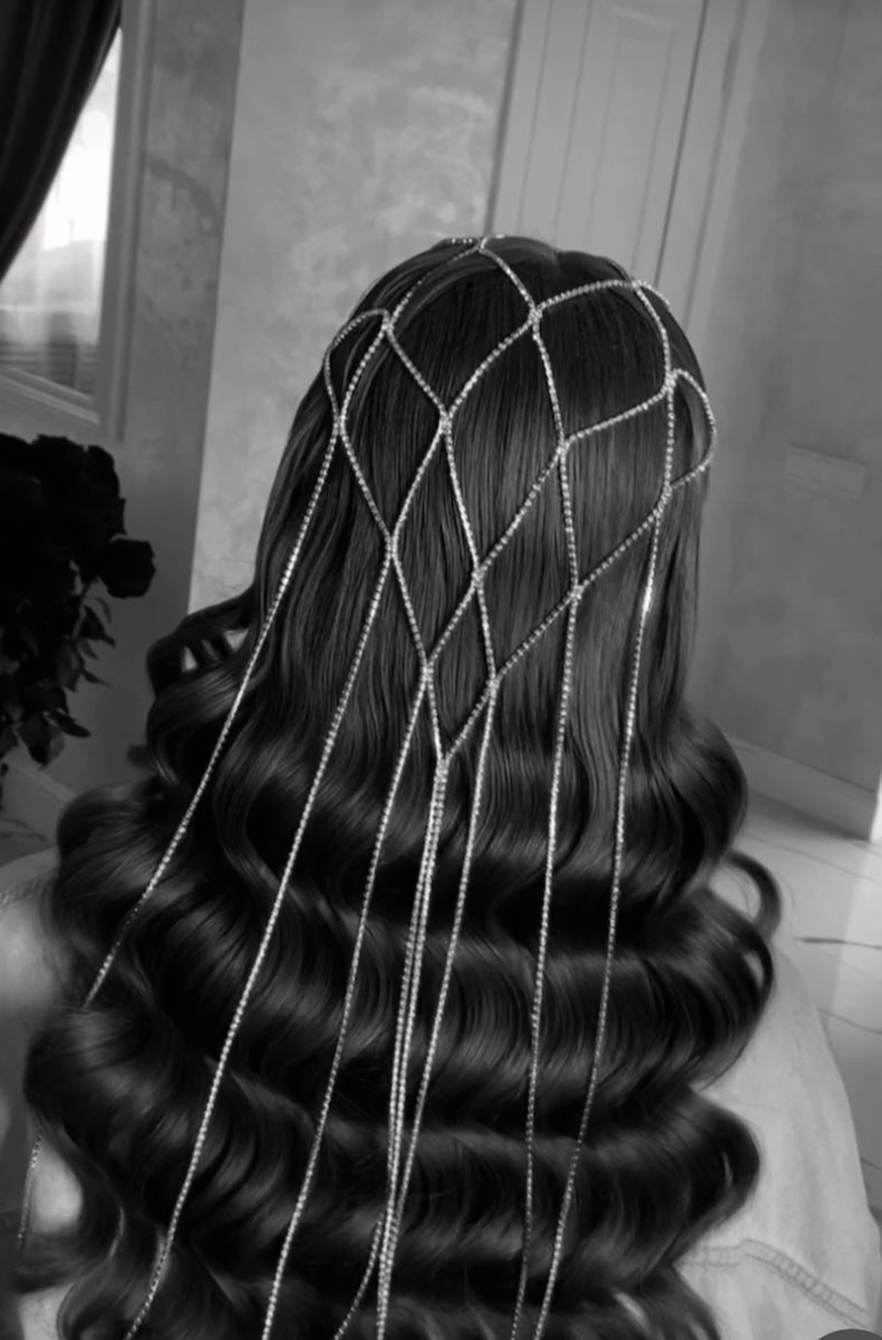 Waffle Bead Net Jewelry Veil