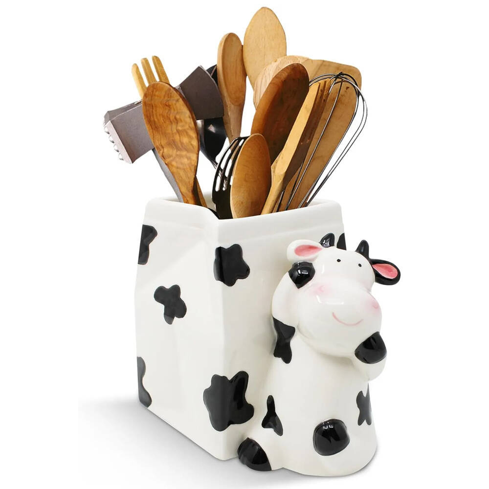 Cow Shaped Ceramic Tableware Storage Tube