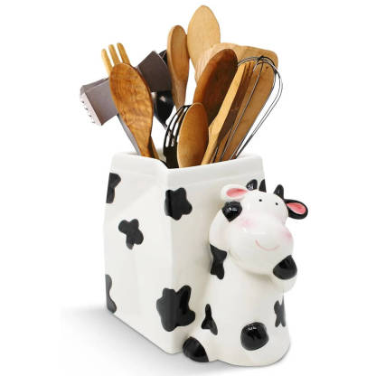 Cow Shaped Ceramic Tableware Storage Tube