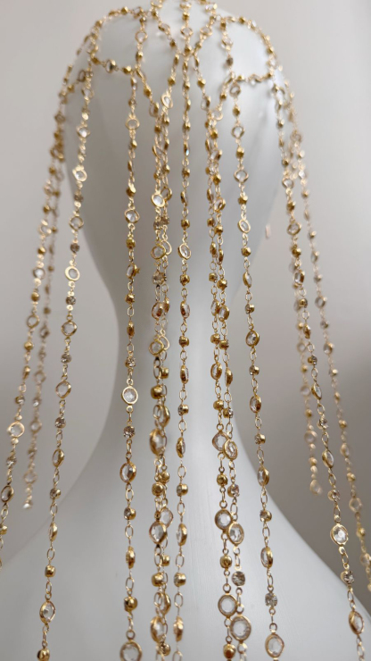 Mermaid Aureate Glittering Jeweled Tassel Veil