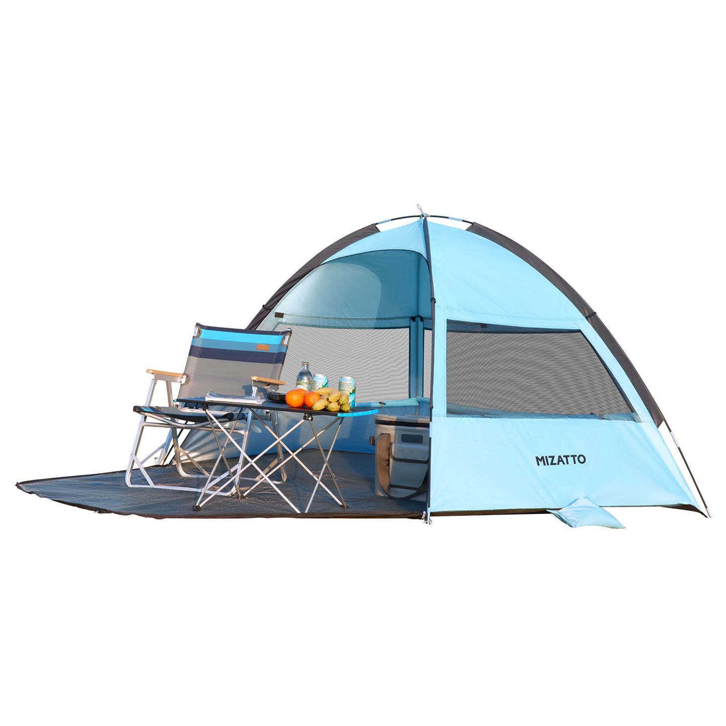 Mizatto 3 Person Beach Tent with uv Protection Instant Sun Shelter for Outdoor Fun