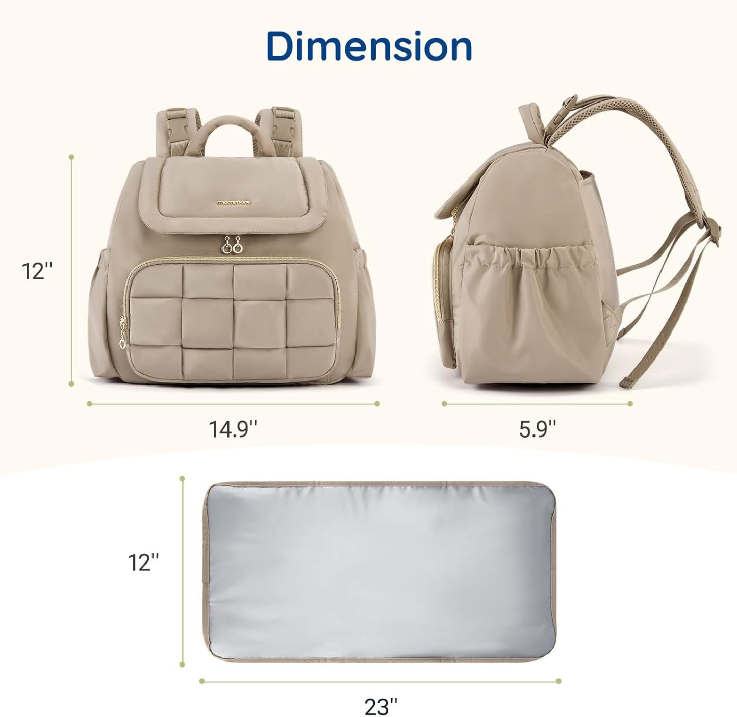 mommore Small Diaper Backpack Brown