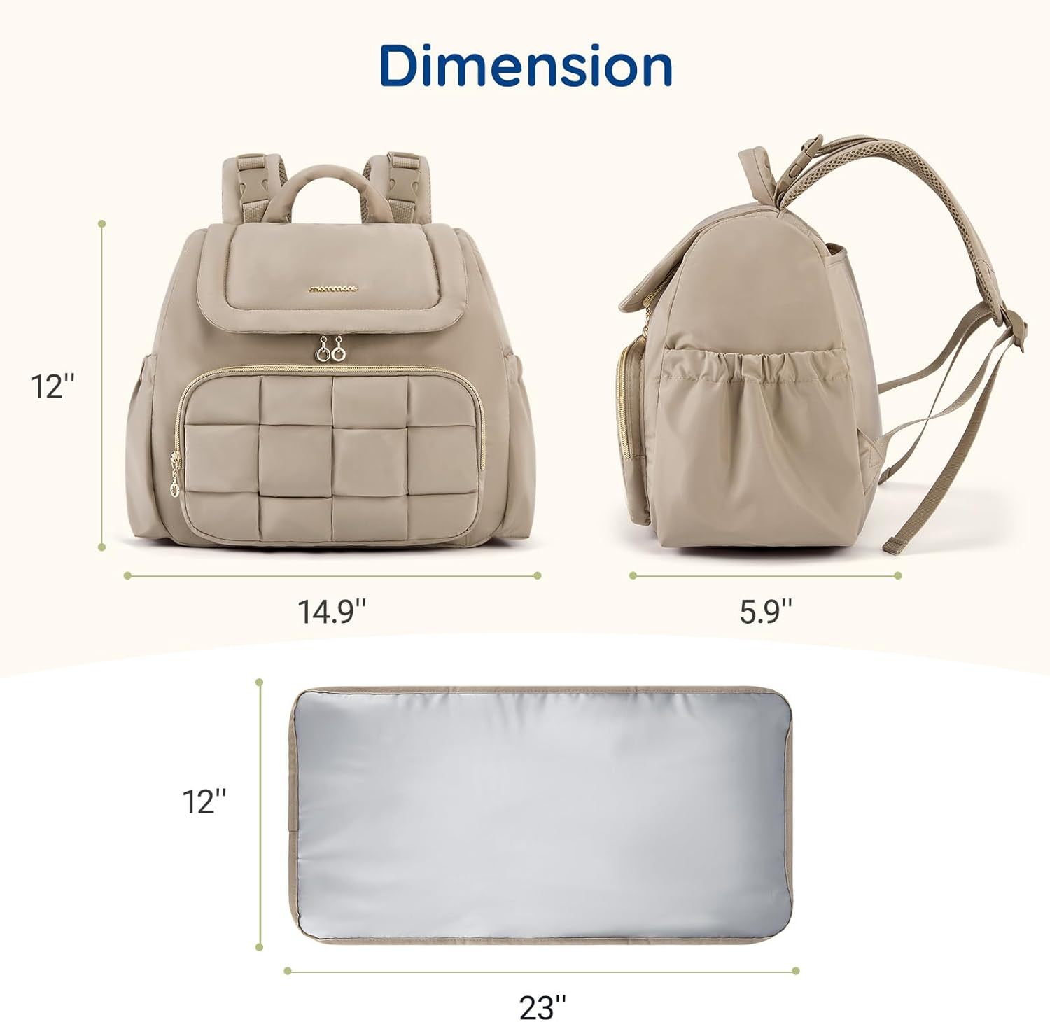 mommore Small Diaper Backpack Brown