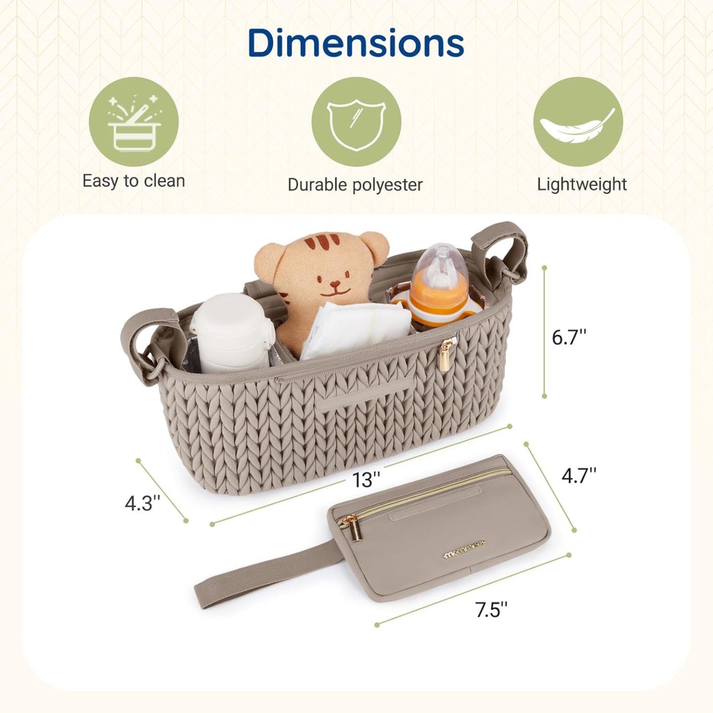 mommore Stroller Organizer Coffee Brown